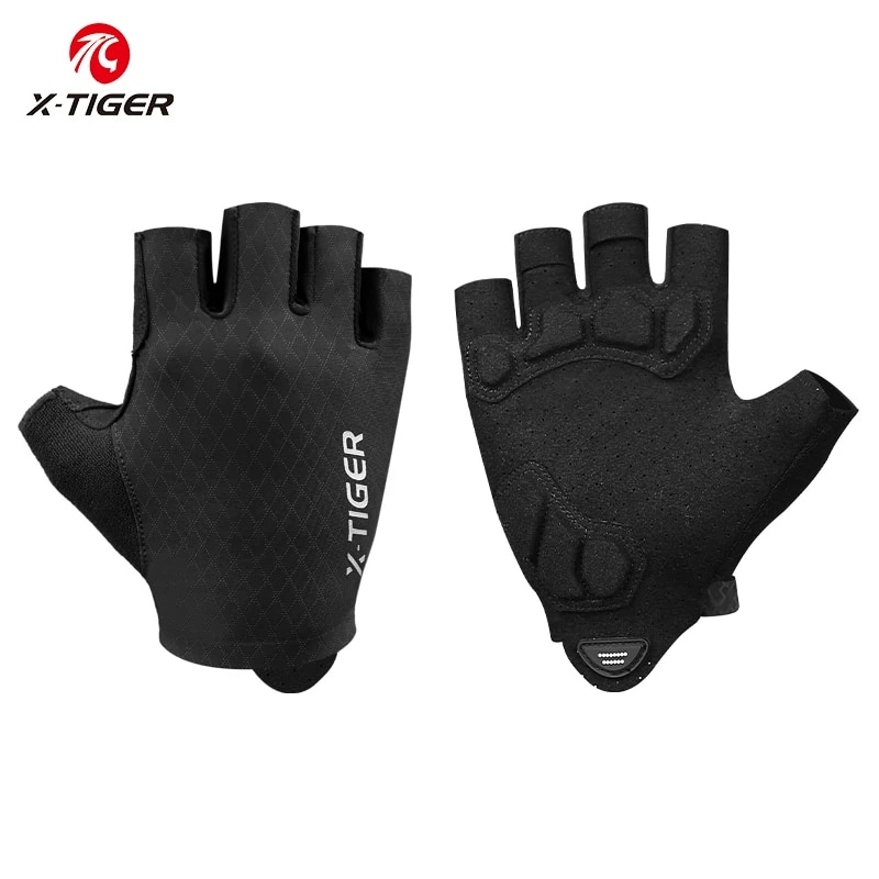 Mountain Biking Gloves Mens - X-TIGER Cycling Gloves Half Finger Shockproof